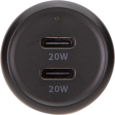 AT&T Dual Port 40W Power Delivery Bullet Car Charger (USB-C + USB-C) - Black